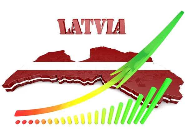 Карта иллюстраций Латвии — стоковое фото