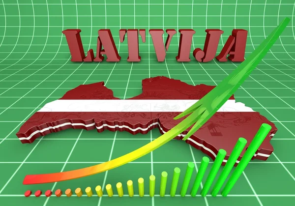 Mapa de ilustración de Letonia —  Fotos de Stock