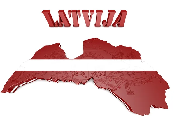 Mapa da ilustração de Latvia — Fotografia de Stock
