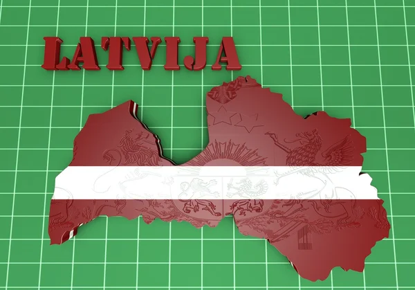 Illustration karta över Lettland — Stockfoto