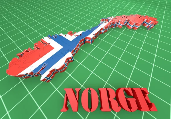 Mapa ilustración de Noruega — Foto de Stock