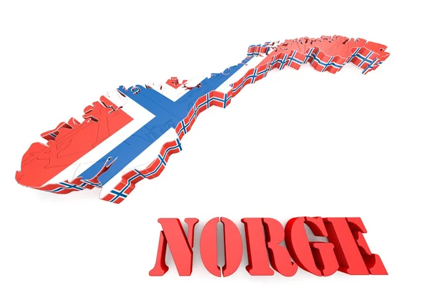 Map illustration of Norway — Stock Photo, Image