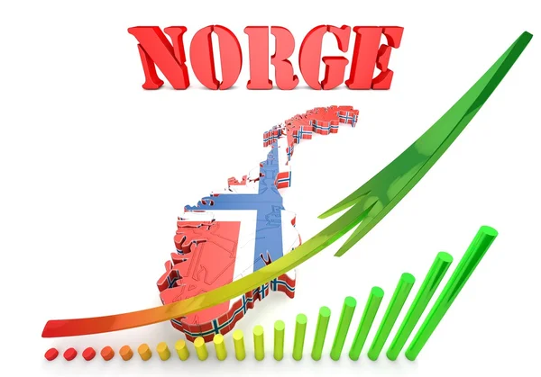 Mapa ilustración de Noruega — Foto de Stock