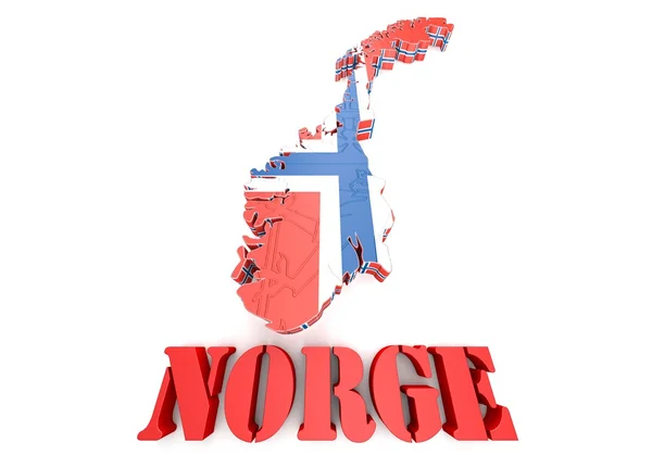 Mapa ilustración de Noruega — Foto de Stock