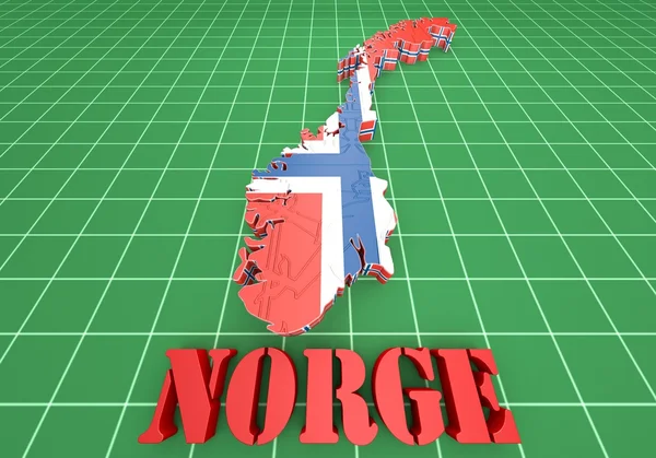 Ilustração do mapa da Noruega — Fotografia de Stock