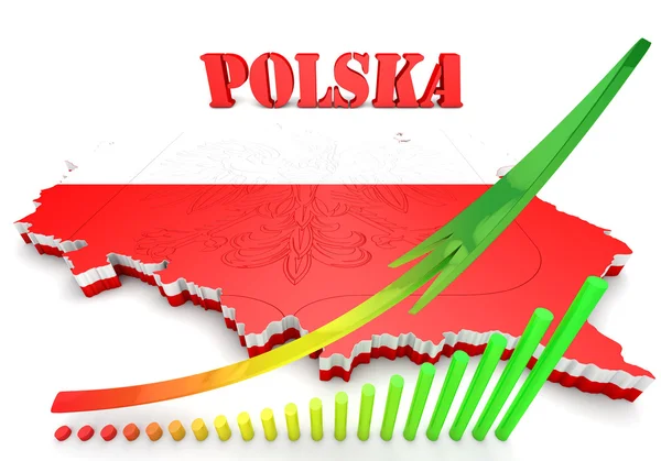 Mapa ilustração da Polónia — Fotografia de Stock