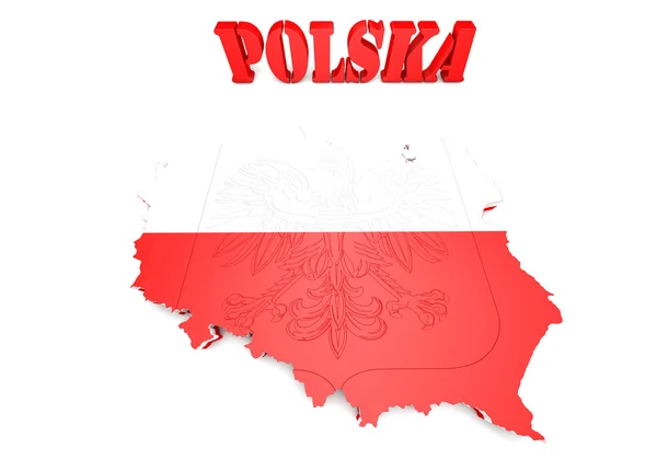 Karta illustration av Polen — Stockfoto