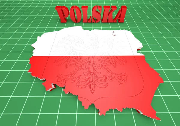 Kartenillustration von Polen — Stockfoto