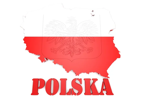 Karta illustration av Polen — Stockfoto