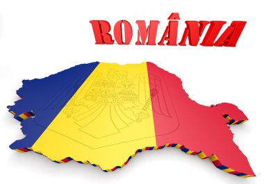 Romanya harita illüstrasyon