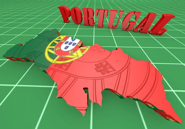 Mapa ilustración de Portugal con mapa —  Fotos de Stock