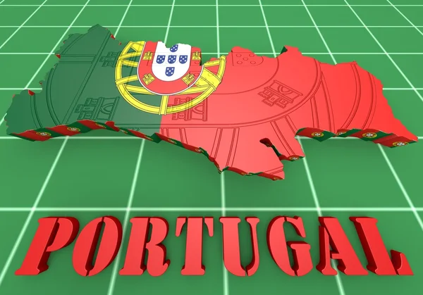 Mapa ilustração de Portugal com mapa — Fotografia de Stock