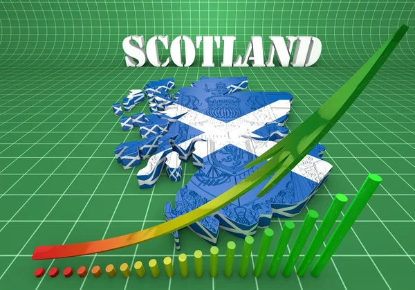 Escocia mapa bandera 3d ilustración —  Fotos de Stock