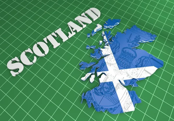 Escocia mapa bandera 3d ilustración —  Fotos de Stock