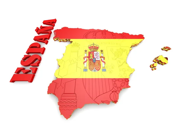 Map of SPAIN with flag — Stock Photo, Image