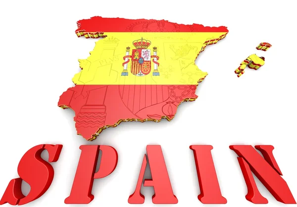 Map of SPAIN with flag — Stock Photo, Image