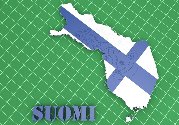 Karta illustratin i finland med flagga — Stockfoto