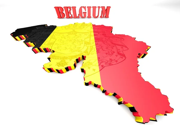 Иллюстрация карты Бельгии с флагом — стоковое фото