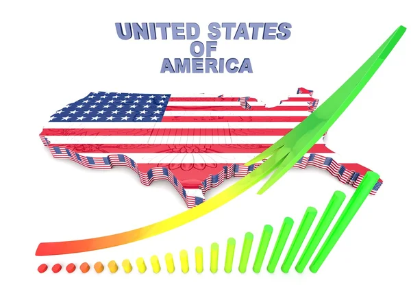 U.S.A. mapped flag in 3D illustration . — Stock Photo, Image