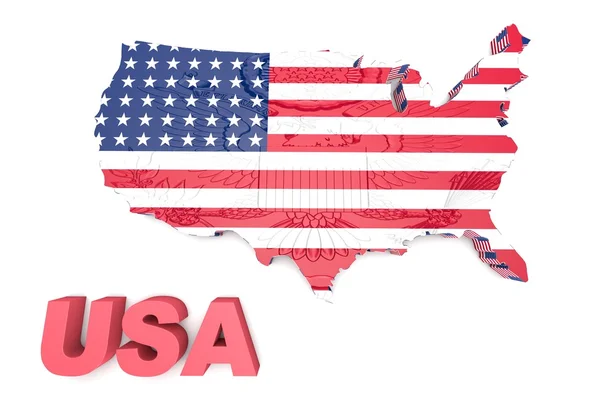 U.S.A. mapped flag in 3D illustration . — Stock Photo, Image