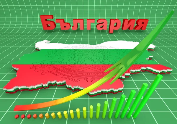 Απεικόνιση του χάρτη της Βουλγαρίας με σημαία — Φωτογραφία Αρχείου