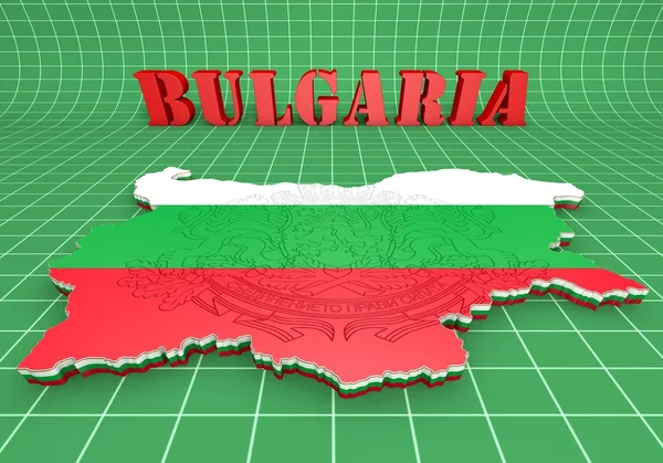 Mapa ilustración de Bulgaria con bandera —  Fotos de Stock
