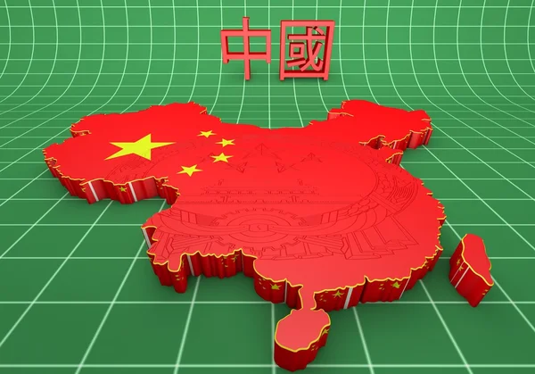 中国的 illustratuin 电子地图 — 图库照片