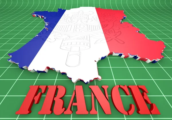 Map of France with flag colors. — Stock Photo, Image