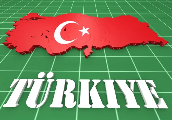 Türkiye'nin bayrak harita çizimi — Stok fotoğraf