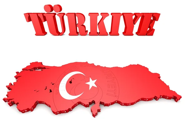 Map illustration of Turkey with flag — Stock Photo, Image