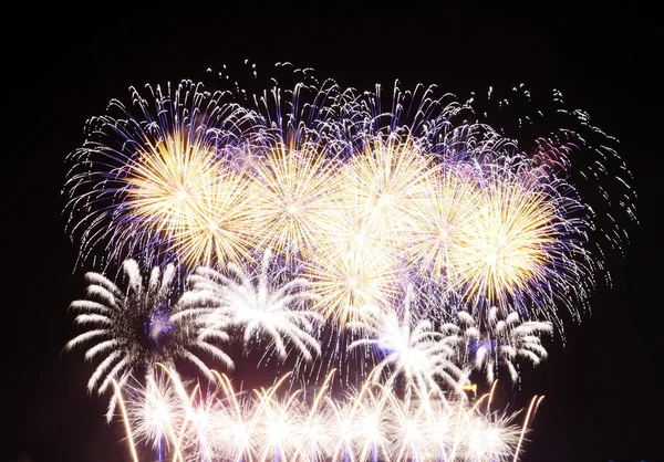 Fireworks in Big Eeuropean city Riga — Stock Photo, Image