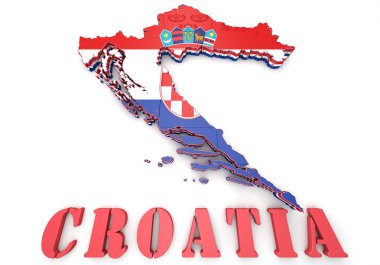 Map illustration of Croatia clipart