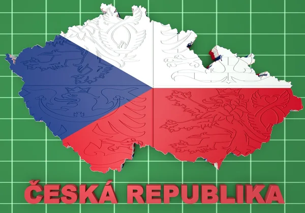 Ilustração do mapa da República Checa — Fotografia de Stock