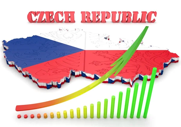 Ilustración de mapa de República Checa —  Fotos de Stock