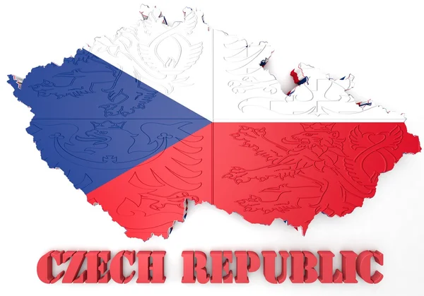 Mapa ilustracja Republiki Czeskiej — Zdjęcie stockowe