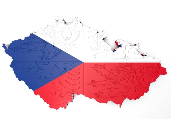 Mapa ilustracja Republiki Czeskiej — Zdjęcie stockowe