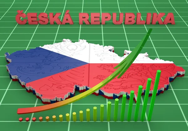 Kartenillustration der Tschechischen Republik — Stockfoto