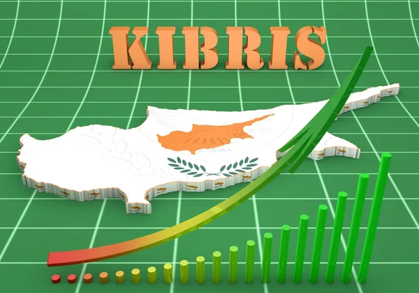 Ilustración de mapa de Chipre — Foto de Stock