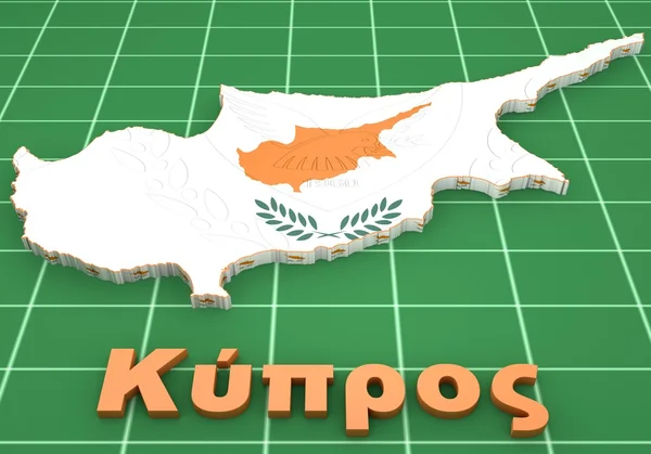 Karta illustration av Cypern — Stockfoto