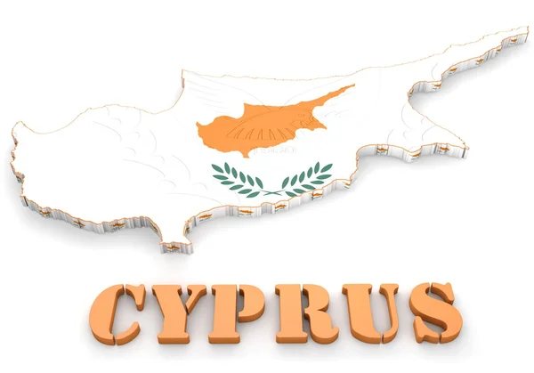 Map illustration of Cyprus — Stock Photo, Image