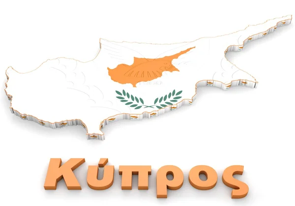Karta illustration av Cypern — Stockfoto