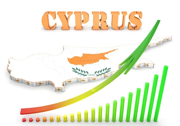 Map illustration of Cyprus — Stock Photo, Image