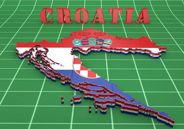 Mapa ilustración de Croacia — Foto de Stock