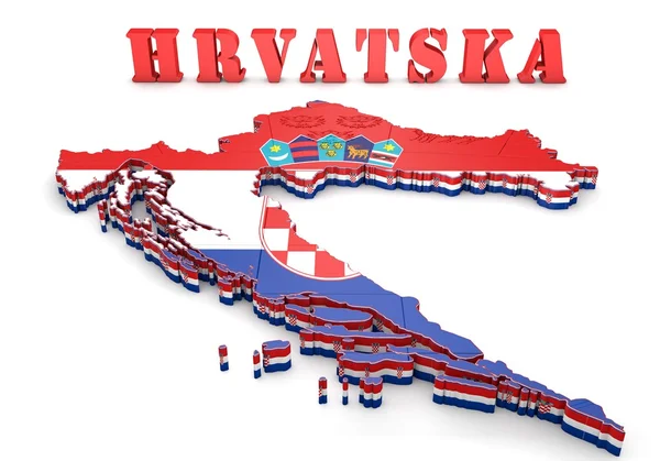 Mapa ilustración de Croacia — Foto de Stock