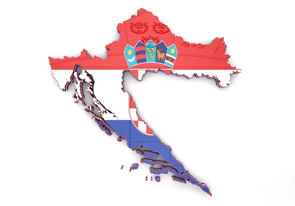 Mapa ilustración de Croacia — Foto de Stock