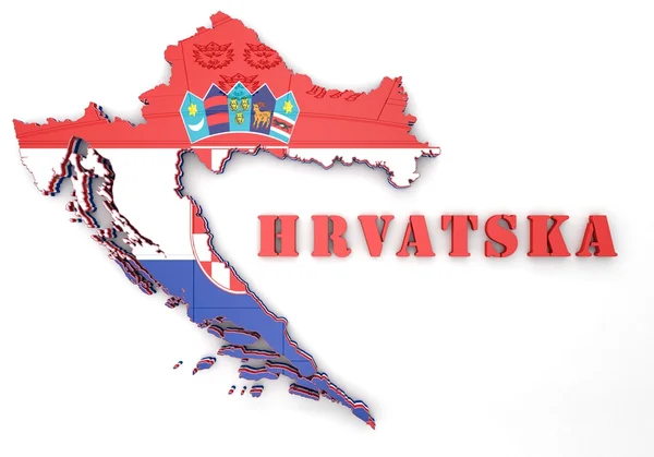Ilustracja Mapa Chorwacja — Zdjęcie stockowe