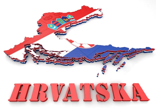 Απεικόνιση του χάρτη της Κροατίας — Φωτογραφία Αρχείου