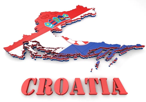 Mapa ilustración de Croacia — Foto de Stock