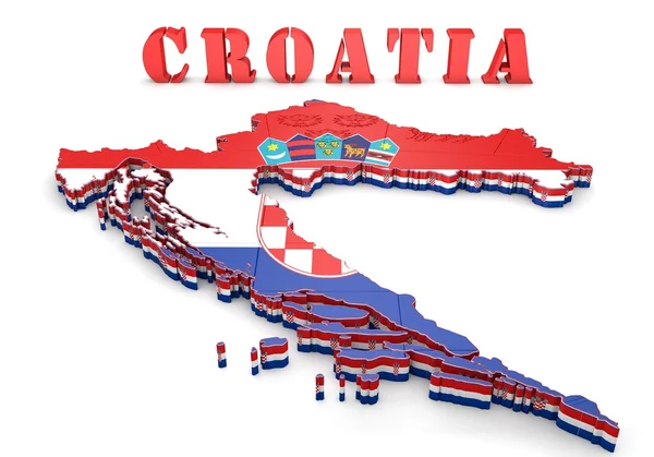 Mapa ilustración de Croacia — Foto de Stock