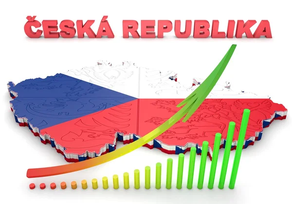 Mapa ilustracja Republiki Czeskiej — Zdjęcie stockowe